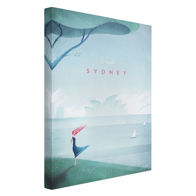Canvastavlor hav Travel Poster - Sidney