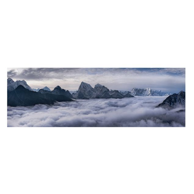 Canvastavlor svart och vitt Sea Of ​​Clouds In The Himalayas