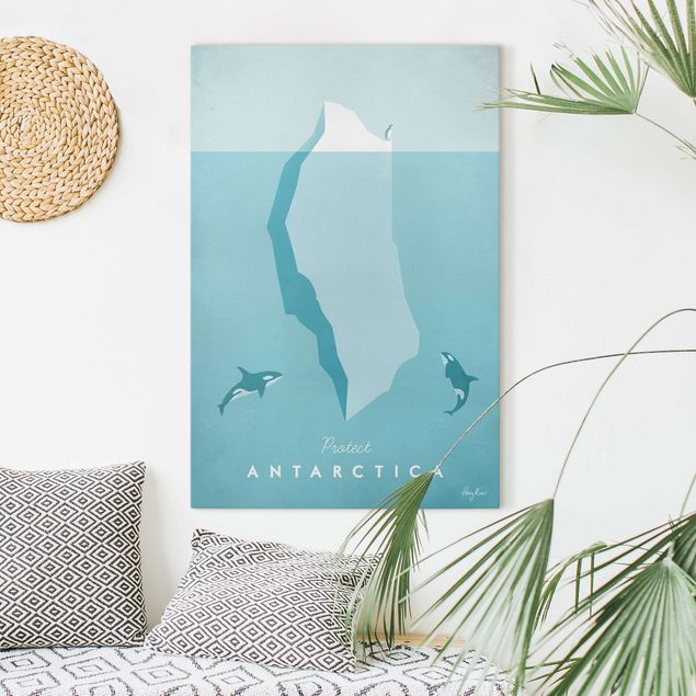 Canvastavlor fisk Travel Poster - Antarctica