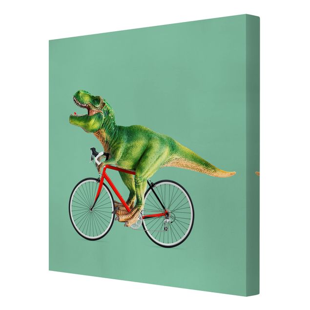 Tavlor grön Dinosaur With Bicycle