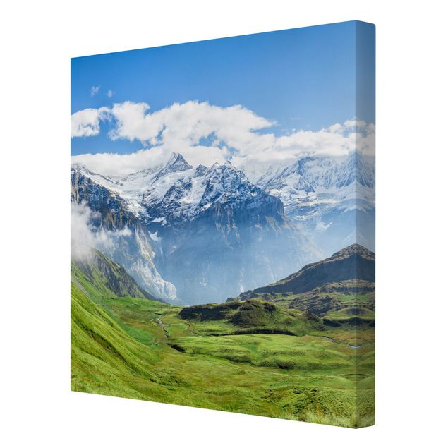 Canvastavlor Arkitektur och Skyline Swiss Alpine Panorama