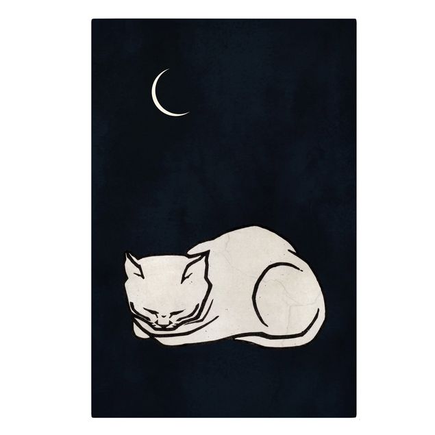 Canvastavlor konstutskrifter Sleeping Cat Illustration