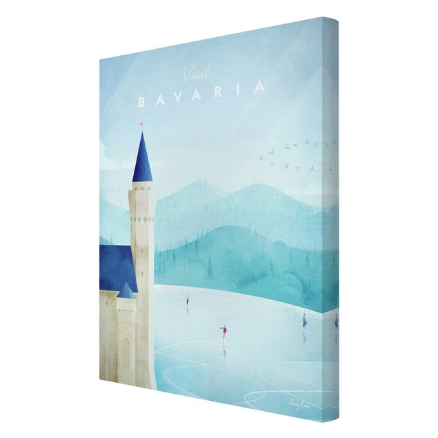 Tavlor blå Travel Poster - Bavaria