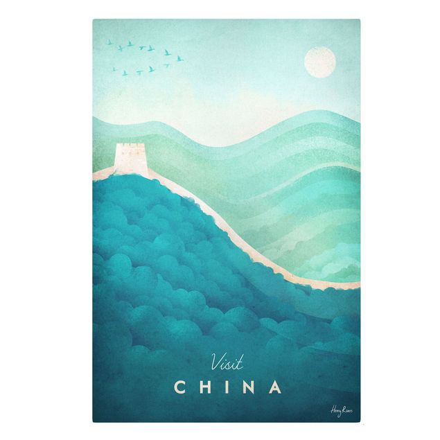 Canvastavlor konstutskrifter Travel Poster - China