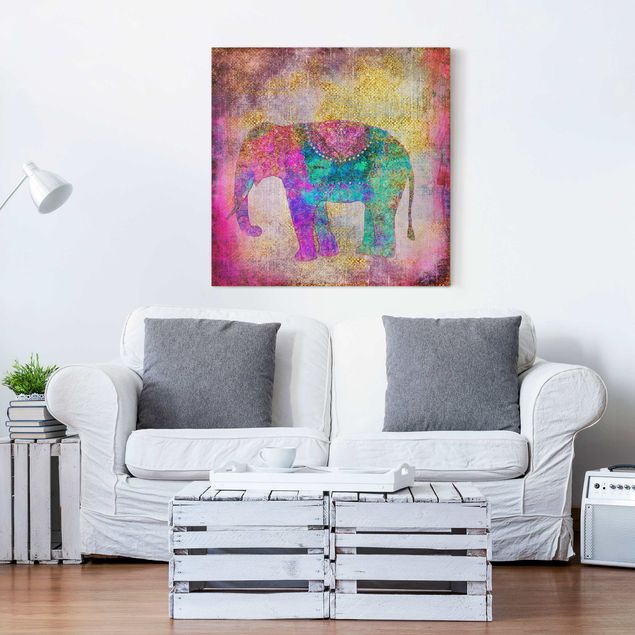 Kök dekoration Colourful Collage - Indian Elephant