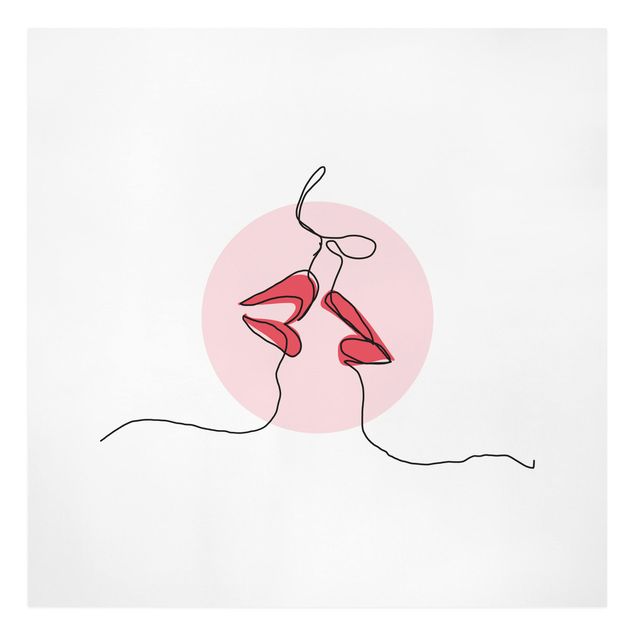 Tavlor kära Lips Kiss Line Art