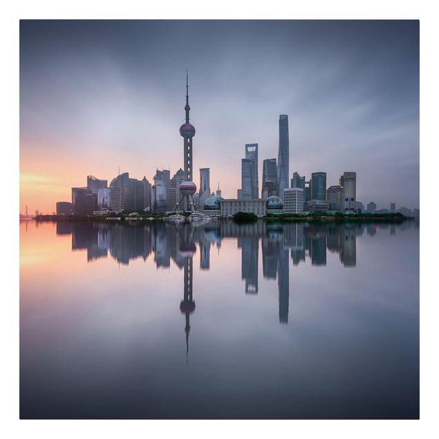 Tavlor modernt Shanghai Skyline Morning Mood