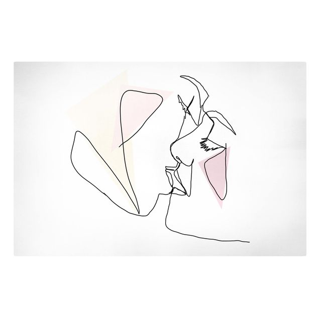Tavlor porträtt Kiss Faces Line Art