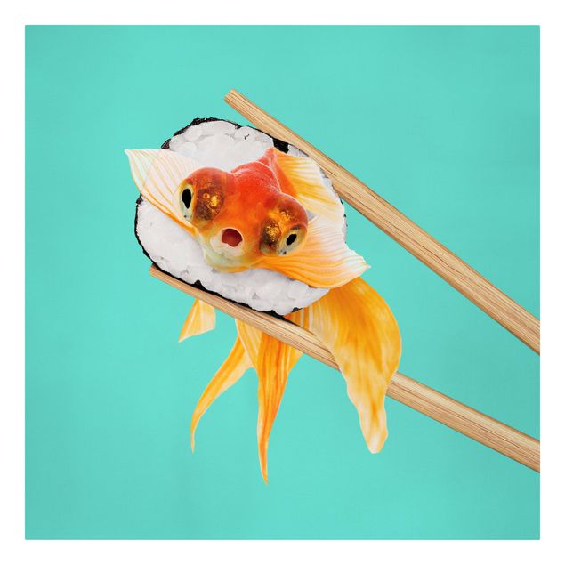 Tavlor konstutskrifter Sushi With Goldfish
