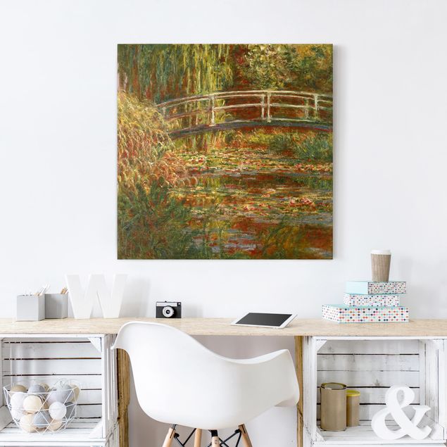 Kök dekoration Claude Monet - Waterlily Pond And Japanese Bridge (Harmony In Pink)