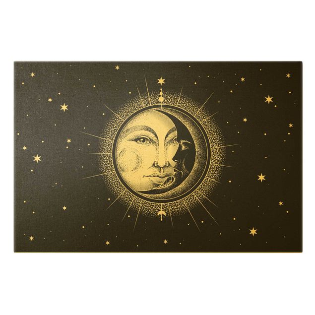 Tavlor Vintage Sun And Moon Illustration