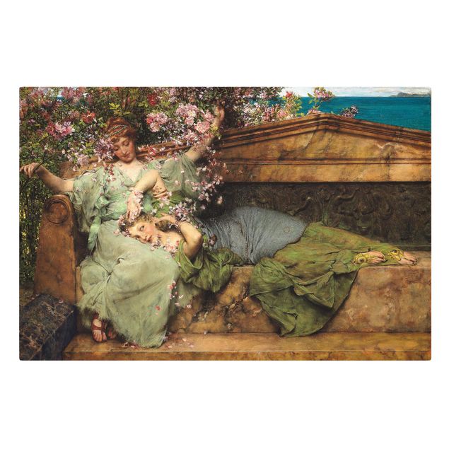 Canvastavlor blommor  Sir Lawrence Alma-Tadema - The Rose Garden