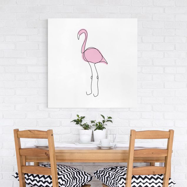 Inredning av barnrum Flamingo Line Art
