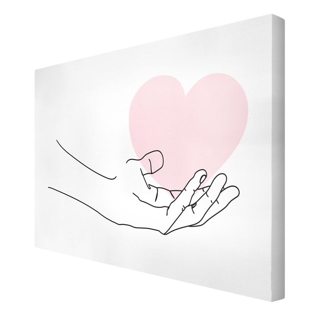 Tavlor rosa Hand With Heart Line Art