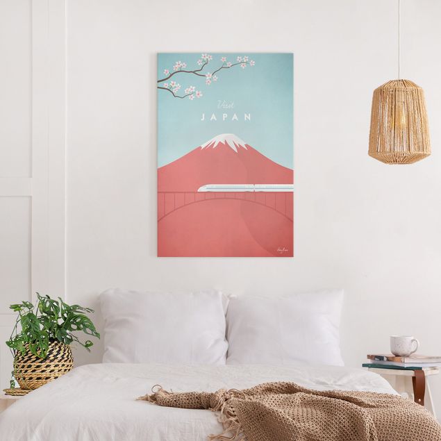 Canvastavlor bergen Travel Poster - Japan