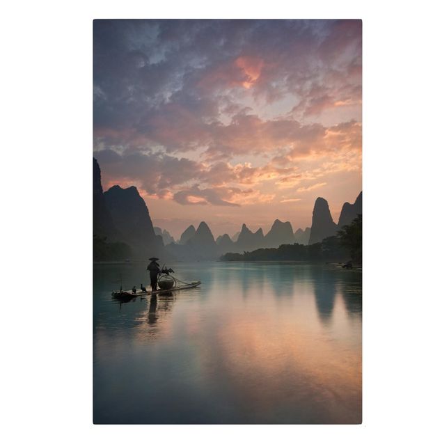 Tavlor landskap Sunrise Over Chinese River
