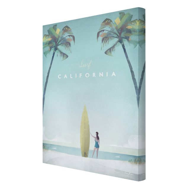 Canvastavlor konstutskrifter Travel Poster - California