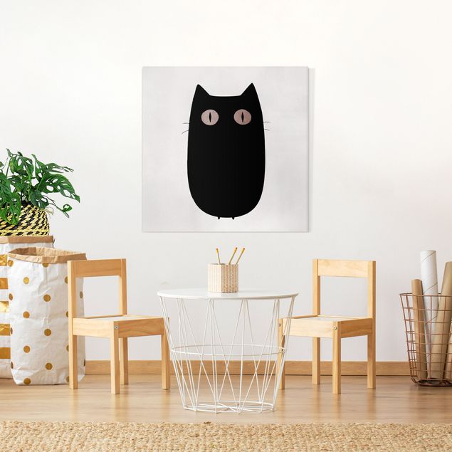 Canvastavlor katter Black Cat Illustration