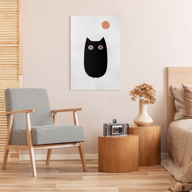 Tavlor katter Black Cat Illustration