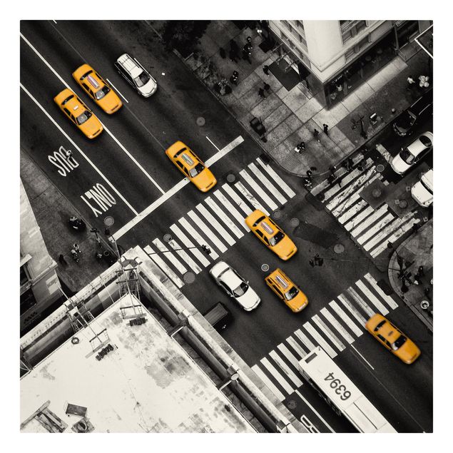 Canvastavlor svart och vitt New York City Cabs