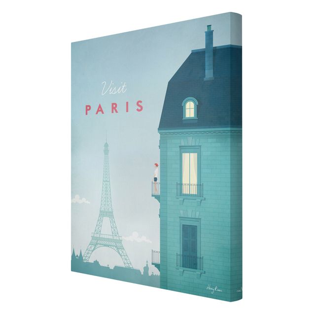 Canvastavlor konstutskrifter Travel Poster - Paris