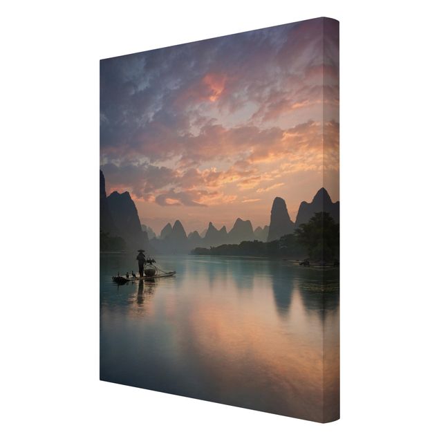Canvastavlor landskap Sunrise Over Chinese River