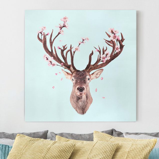 Kök dekoration Deer With Cherry Blossoms