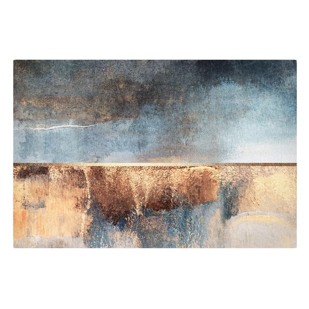 Tavlor Elisabeth Fredriksson Abstract Lakeshore In Gold