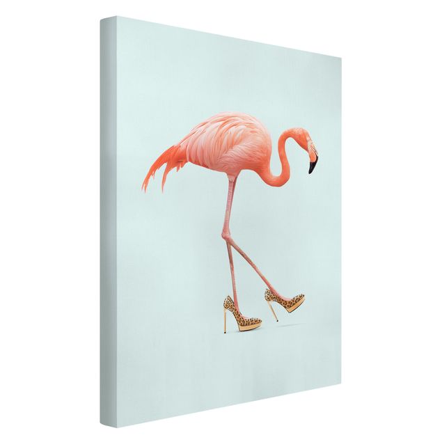 Tavlor konstutskrifter Flamingo With High Heels
