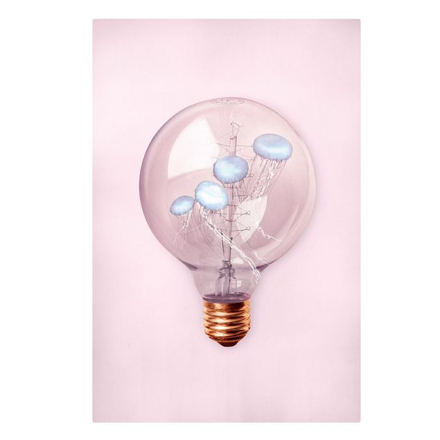 Tavlor rosa Light Bulb With Jellyfish