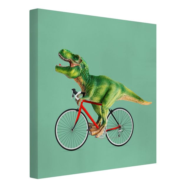 Tavlor konstutskrifter Dinosaur With Bicycle