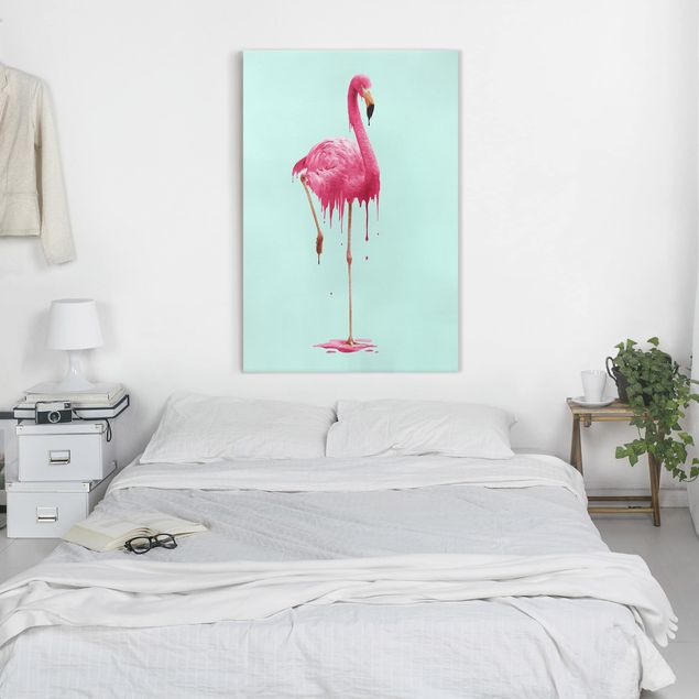 Canvastavlor konstutskrifter Melting Flamingo