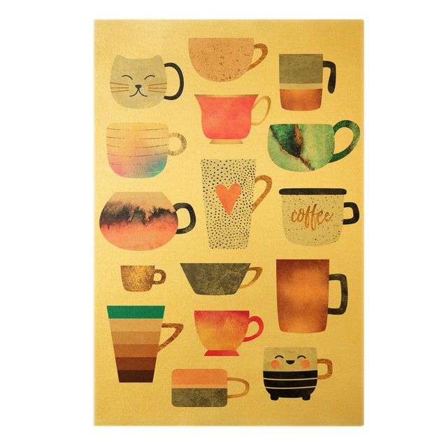 Tavlor konstutskrifter Colourful Mugs With Gold