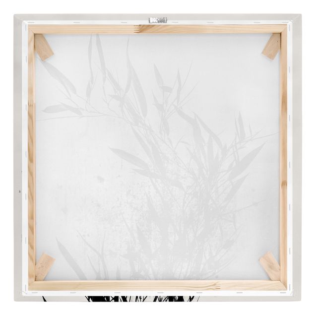 Canvastavlor svart och vitt Graphical Plant World - Black Bamboo