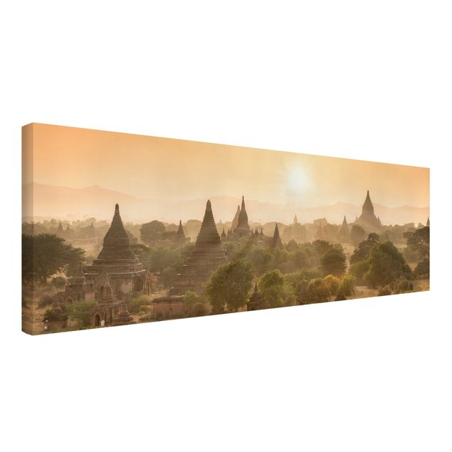 Canvastavlor solnedgångar Sun Setting Over Bagan