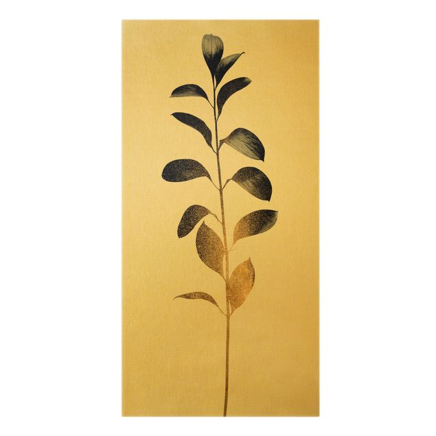 Tavlor blommor  Graphical Plant World - Gold And Grey