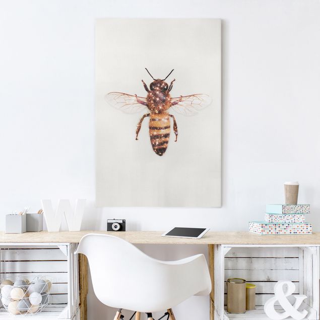 Canvastavlor konstutskrifter Bee With Glitter