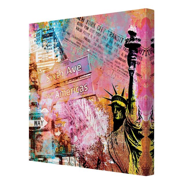 Canvastavlor konstutskrifter Sixth Avenue New York Collage