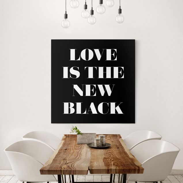 Canvastavlor svart och vitt Love Is The New Black