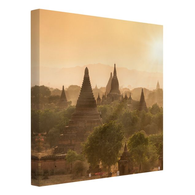 Canvastavlor solnedgångar Sun Setting Over Bagan