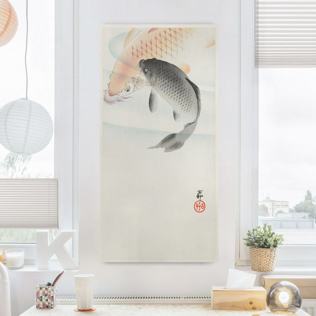 Canvastavlor fisk Vintage Illustration Asian Fish L