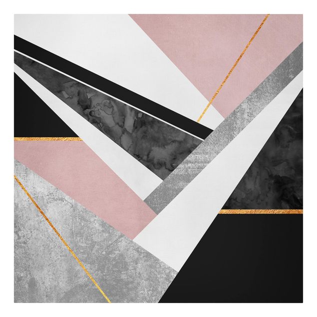 Tavlor rosa Black And White Geometry With Gold