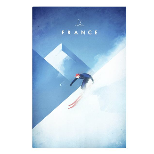 Canvastavlor Arkitektur och Skyline Travel Poster - Ski In France