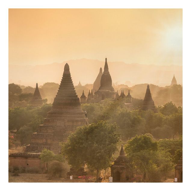 Tavlor landskap Sun Setting Over Bagan