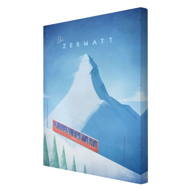 Canvastavlor Arkitektur och Skyline Travel Poster - Zermatt