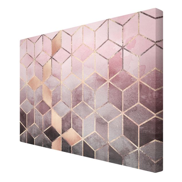 Tavlor Elisabeth Fredriksson Pink Grey Golden Geometry