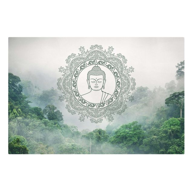 Tavlor bergen Buddha Mandala In Fog