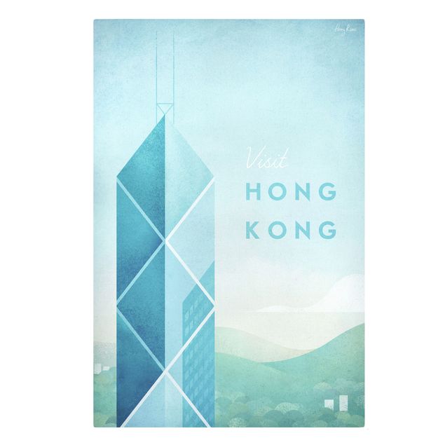 Tavlor arkitektur och skyline Travel Poster - Hong Kong