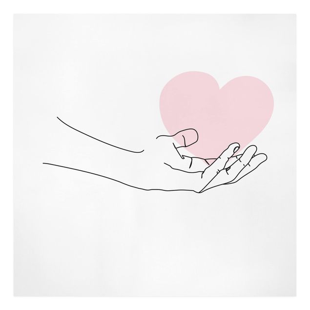 Tavlor modernt Hand With Heart Line Art