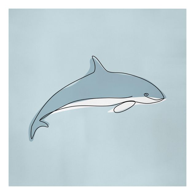 Canvastavlor djur Dolphin Line Art
